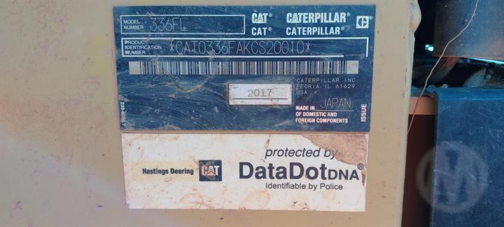 2017 Caterpillar 336FL Excavator - data_plate